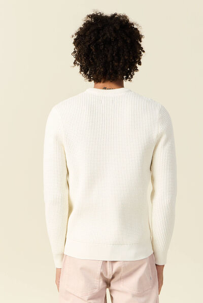 Pull éco-responsable ecru homme