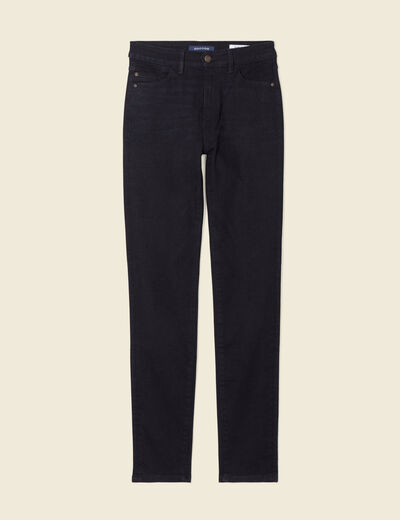 Jeans slim taille haute denim noir femme