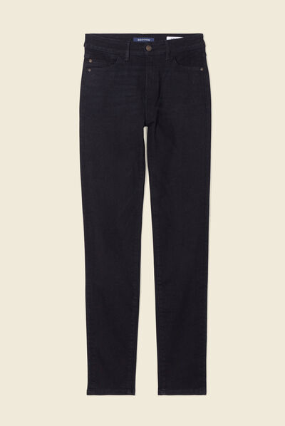 Jeans slim taille haute denim noir femme