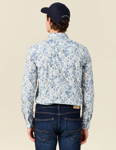 Chemise à manches longues blanc homme