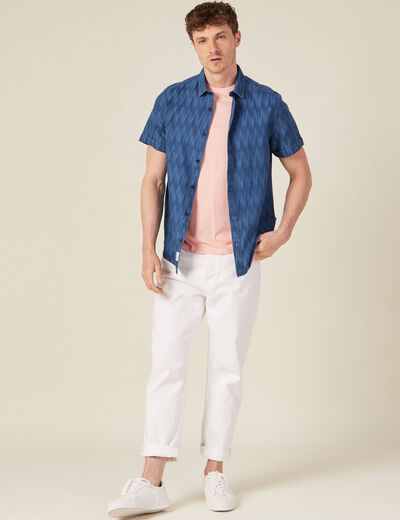 T-shirt manches courtes rose saumon homme