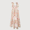 Robe bretelles col carr&eacute; fluide blanc femme