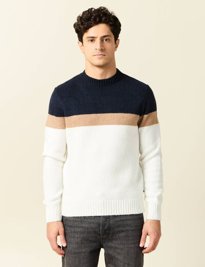 Pull manches longues ecru homme