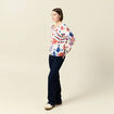 Pull col rond manches longues ecru femme