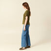 T-shirt manches courtes vert olive femme