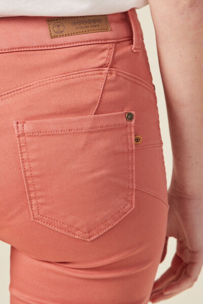 Pantalon Audrey - skinny push up rose poudrée femme