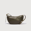 Sac bandouli&egrave;re tress&eacute; avec doublure vert olive femme