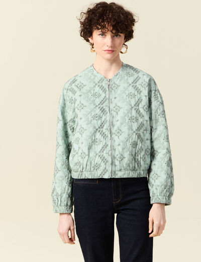 Veste broderie anglaise vert clair femme