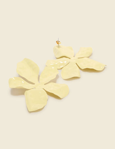 Boucles d'oreilles jaune pastel femme