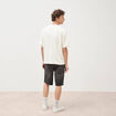 Sweat ample col rond manches courtes ecru homme