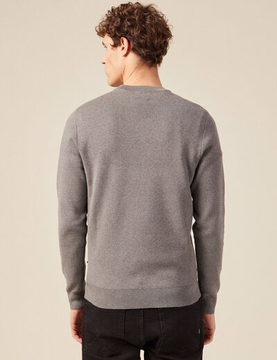Pull col en V éco-responsable gris foncé homme