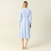 Robe longue évasée ceinturée bleu ciel femme