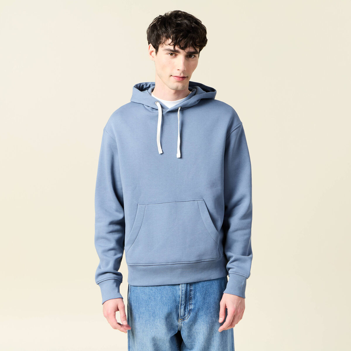 Sweat à capuche bleu foncé homme