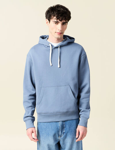 Sweat à capuche bleu foncé homme