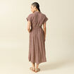 Robe longue &eacute;vas&eacute;e manches courtes violet femme