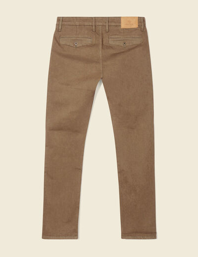Pantalon chino slim taupe homme