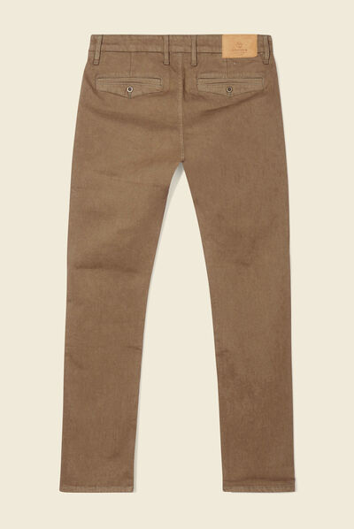 Pantalon chino slim taupe homme