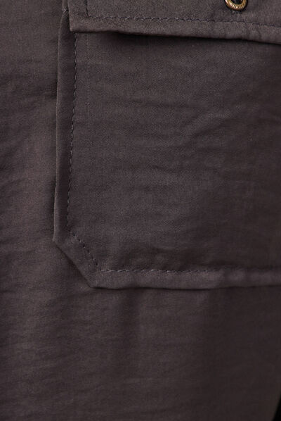 Chemise manches longues gris foncé femme