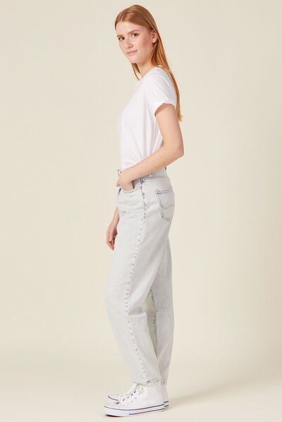 Jeans slouchy denim snow bleu femme
