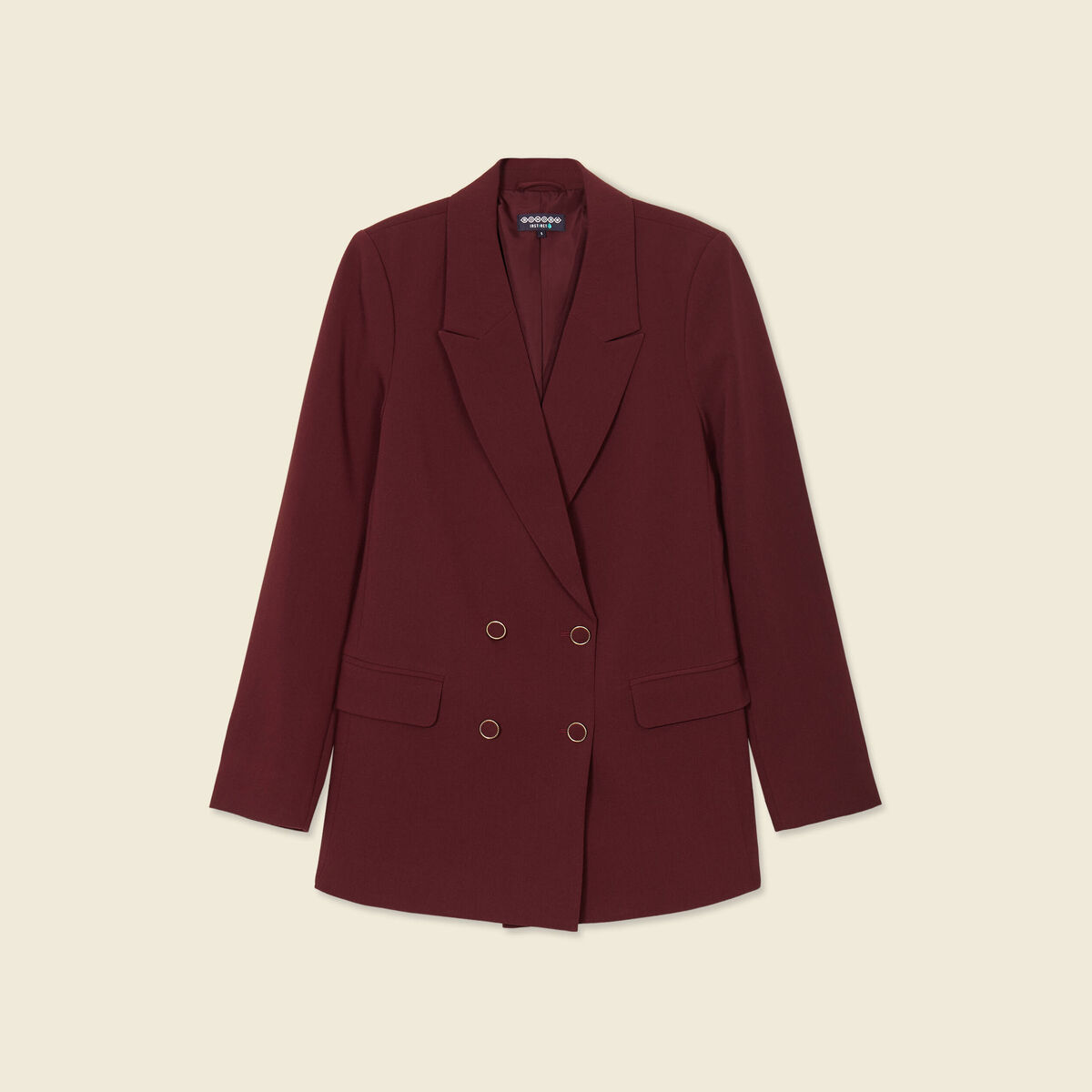Veste blazer double boutonnage violet foncé femme