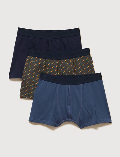 Lot de 3 boxers vert kaki homme