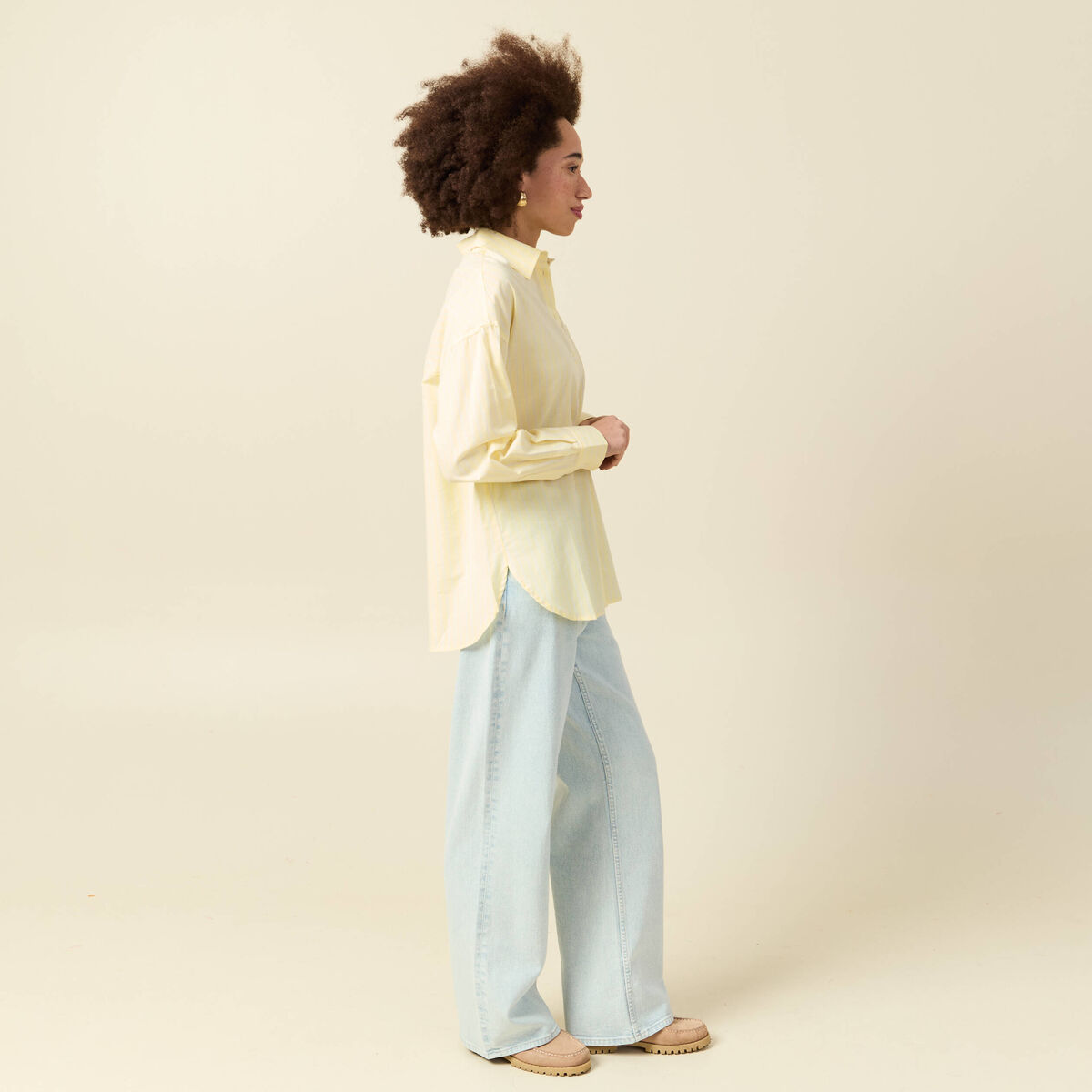 Chemise brod&eacute;e Atelier Beguin x Bonobo jaune femme