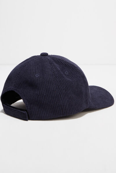 Casquette velours bleu marine homme