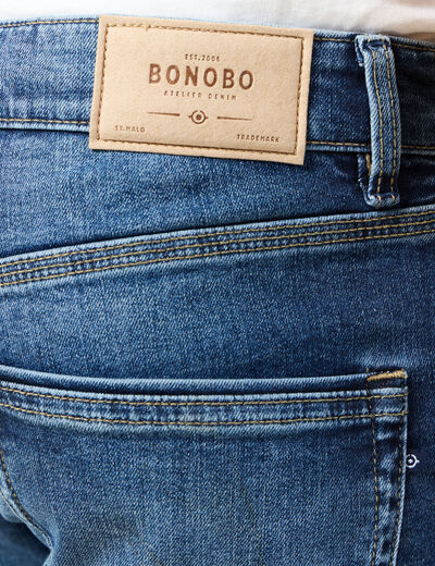 Jeans straight éco-responsable denim stone homme