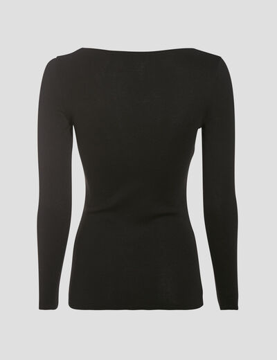 T-shirt femme maille unie Instinct noir femme