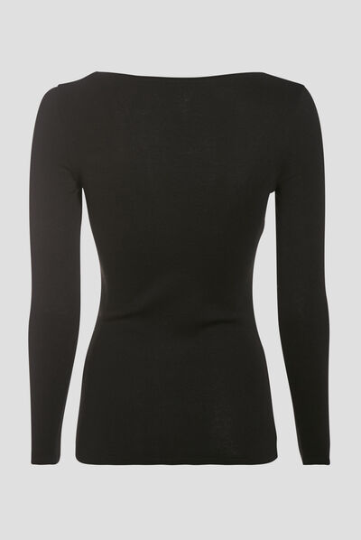 T-shirt femme maille unie Instinct noir femme