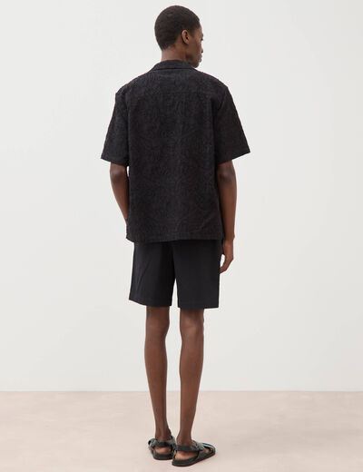 Chemise boyfriend en coton noir homme