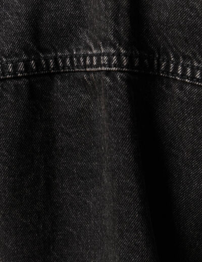Veste ajustée en jean denim noir femme