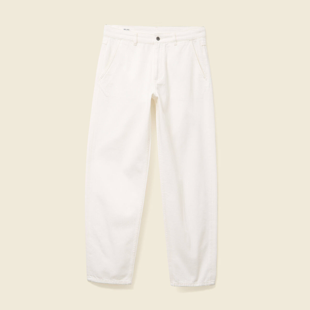 Chino droit longueur 32 coton denim blanc homme