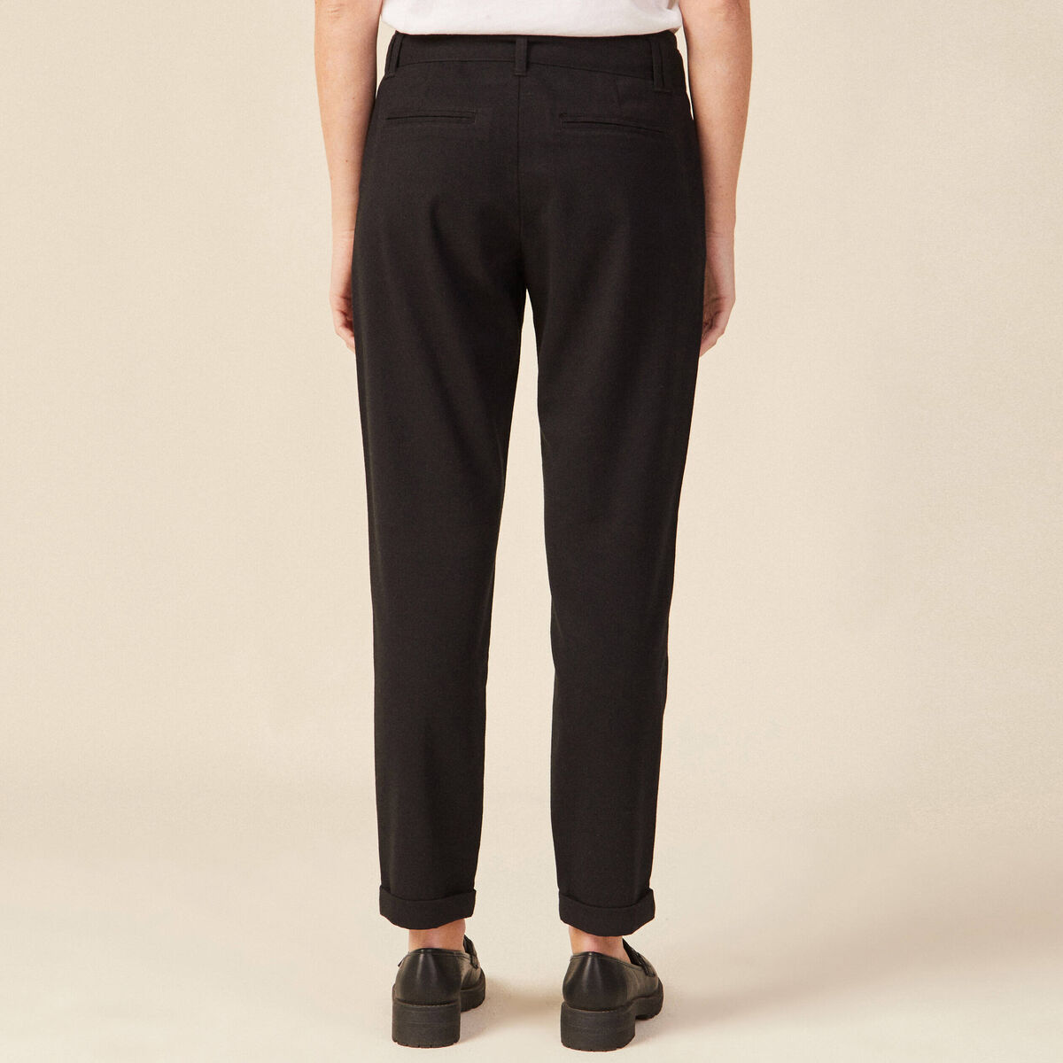Pantalon paperbag noir femme