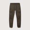 Pantalon battle bas resserr&eacute; vert kaki homme