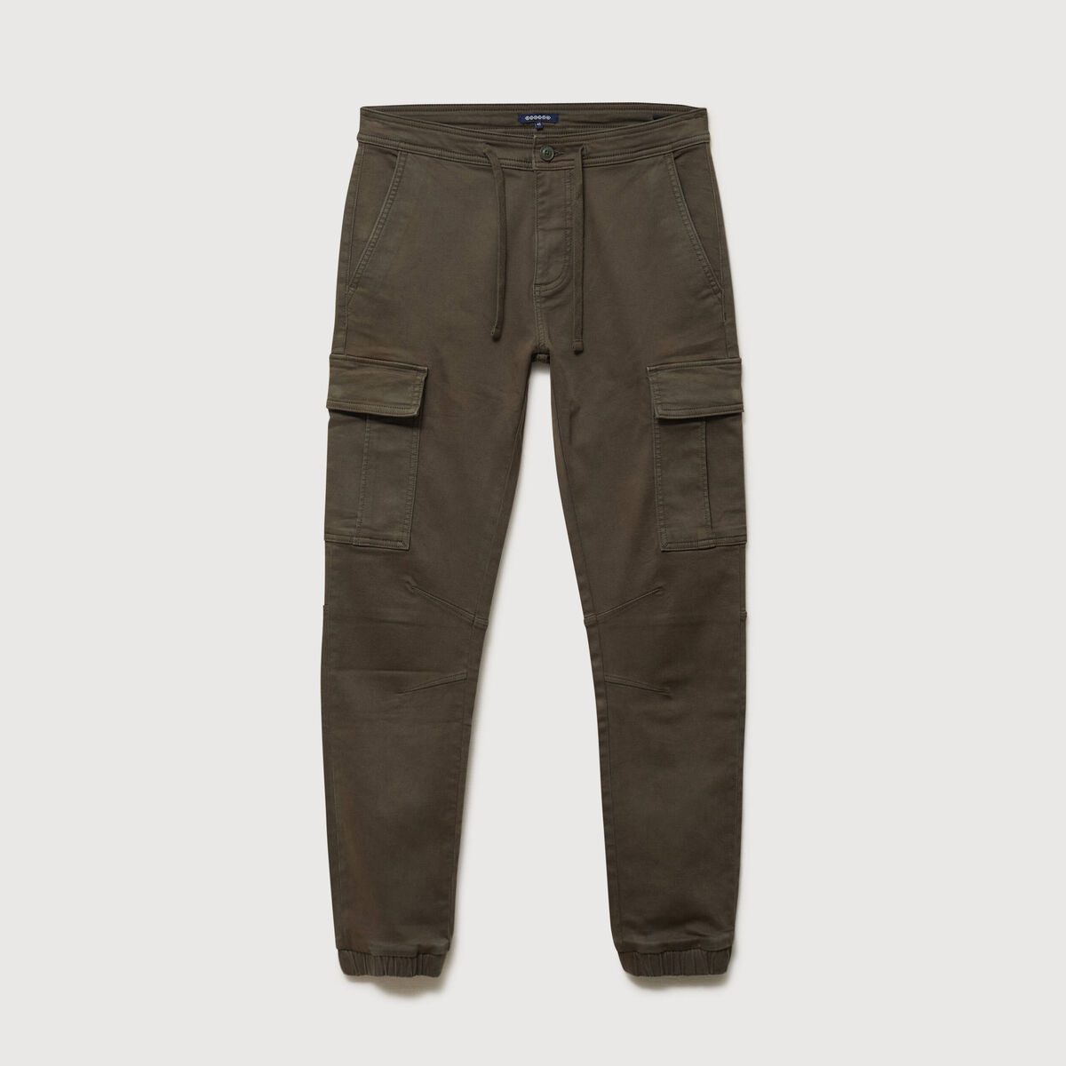 Pantalon battle bas resserr&eacute; vert kaki homme