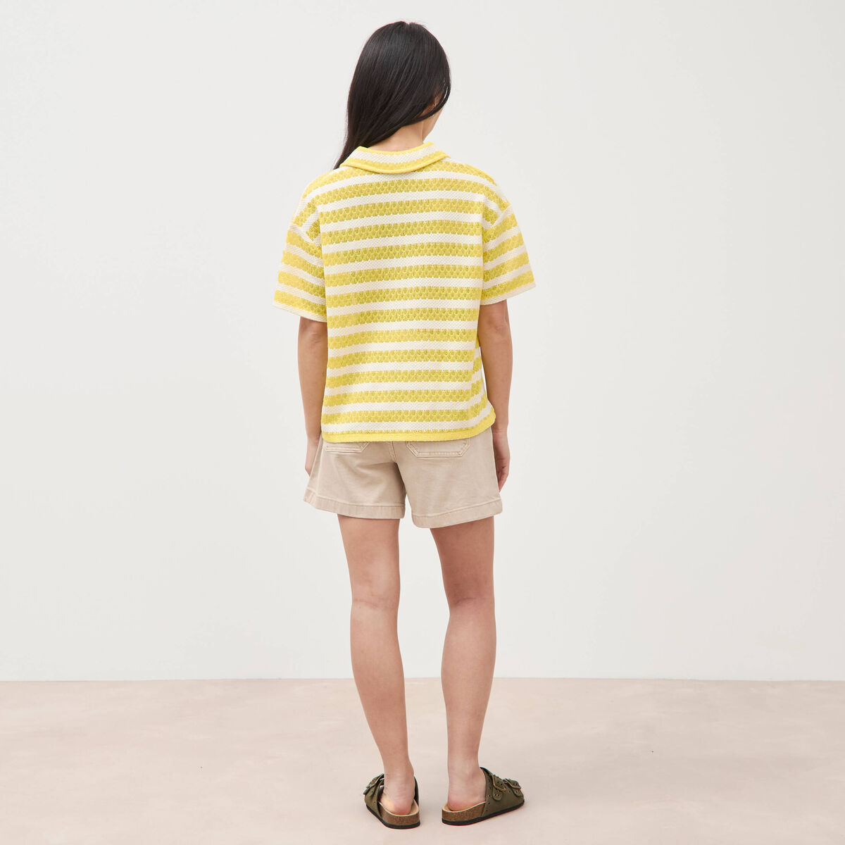 T-shirt manches courtes jaune femme