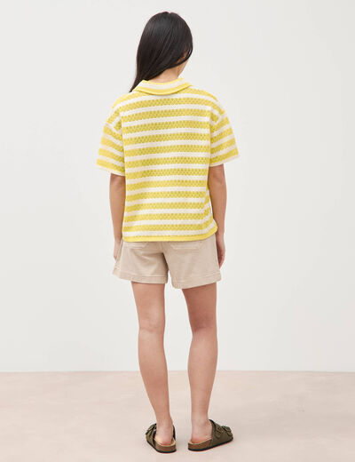 T-shirt manches courtes jaune femme