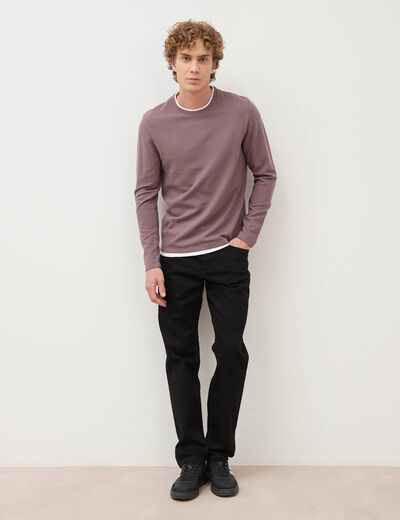 T-shirt manches longues mauve homme