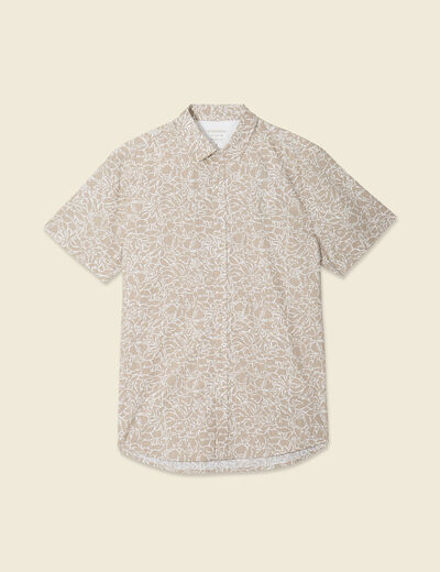 Chemise manches courtes beige homme