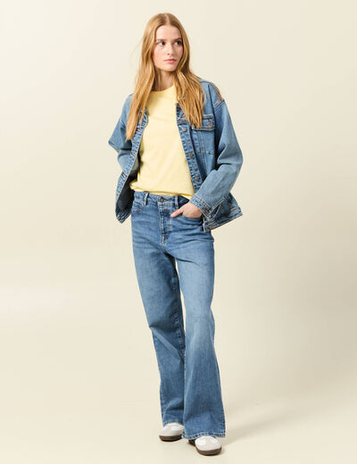 T-shirt manches courtes jaune clair femme