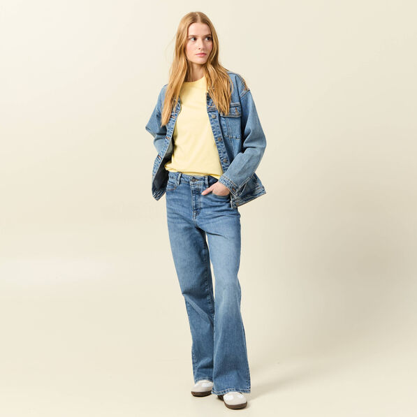 T-shirt manches courtes jaune clair femme