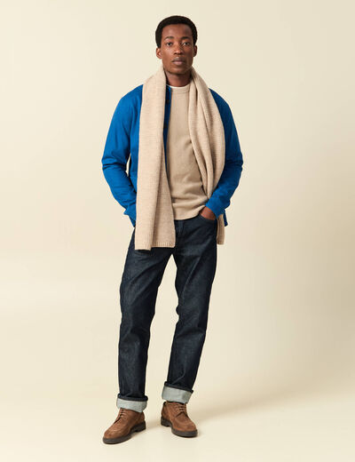 Pull manches longues fabriqu&eacute; en France sable homme