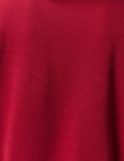 Sweat col rond manches longues rouge femme