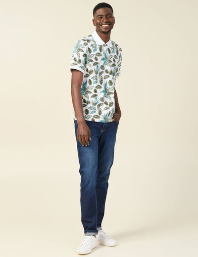 Polo éco-responsable blanc homme