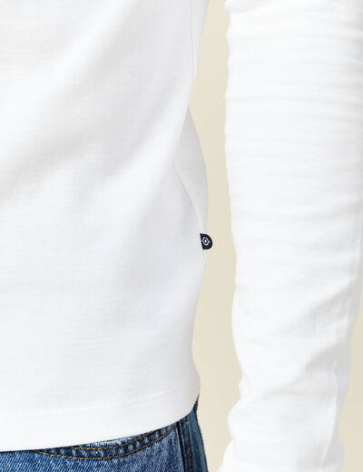 T-shirt manches longues blanc homme