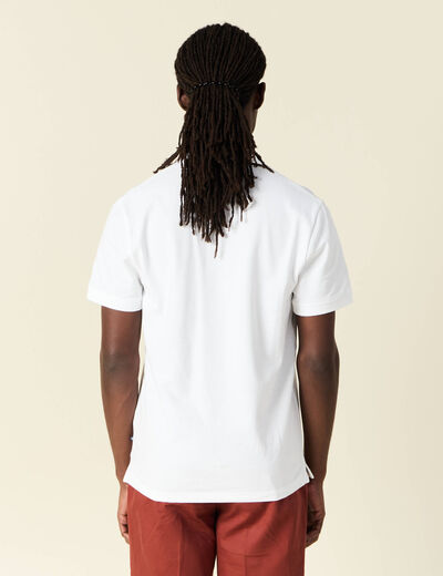 Polo éco-responsable blanc homme