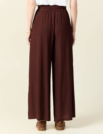 Pantalon large bordeaux femme