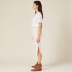 Jupe tricot midi ajustée beige femme
