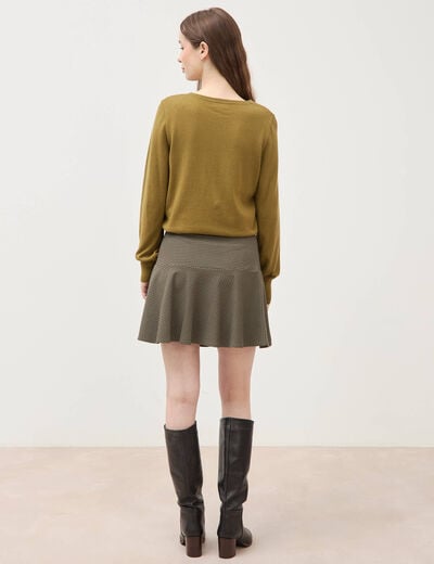 Mini-jupe patineuse doubl&eacute;e noir femme